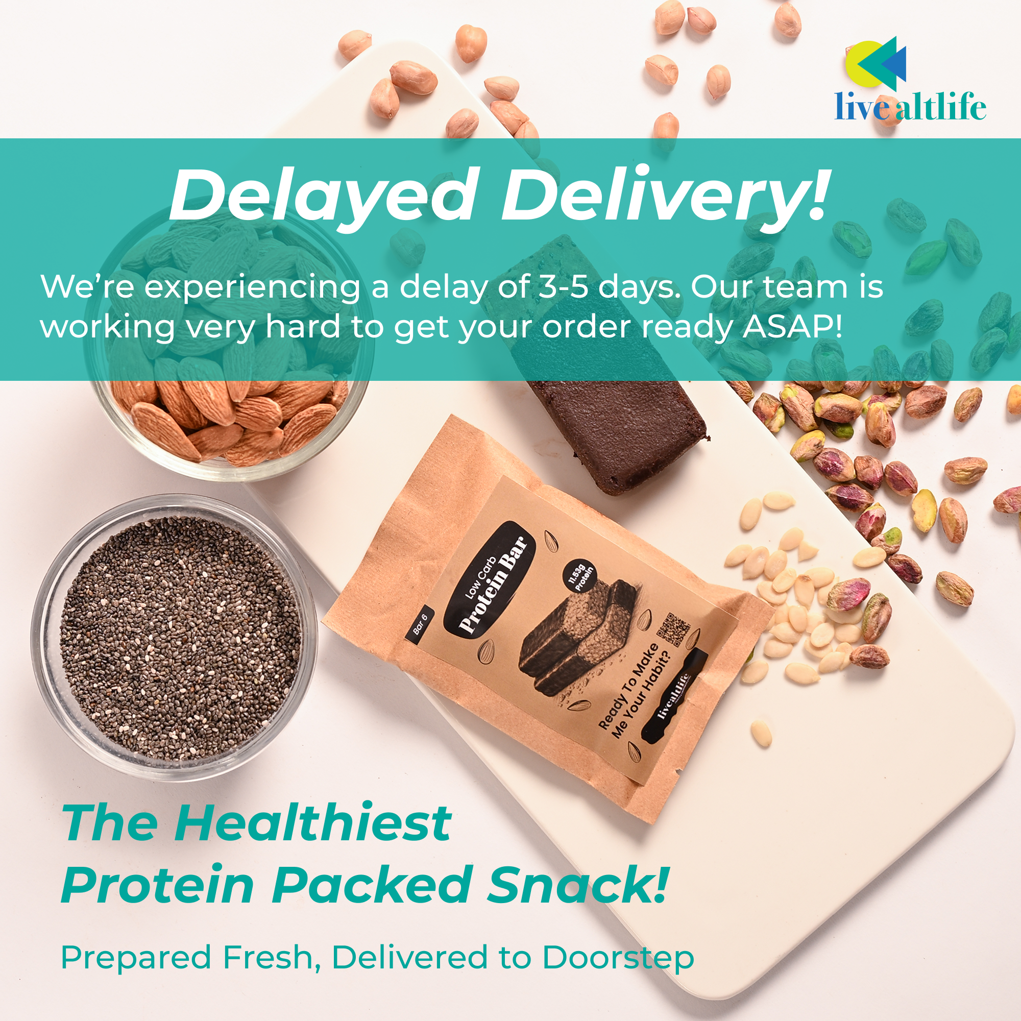 Almond & Peanut Protein Bar (Sugar/Grain Free)