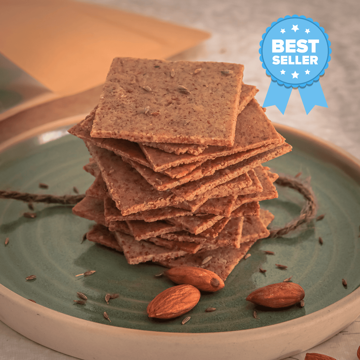 LiveAltlife Low Carb Almond Crackers, 12 Crackers